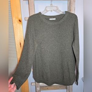 Pink Clover Nickole Textured Olive Green Sweater XL EUC